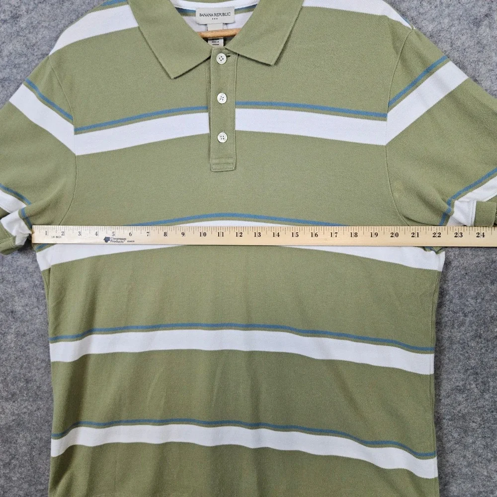 Banana Republic Men's Polo Shirt Size XL 100% Cotton Multicolor Stripes‎ SPOT